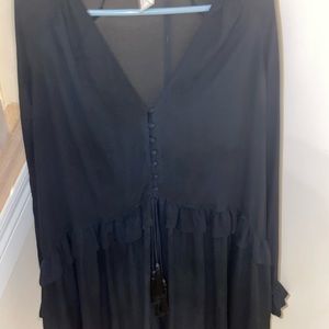 H&M black womens blouse